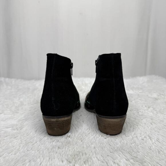 DIBA / black multicolored floral embroidered almond toe ankle booties / 8.5 - Picture 7 of 10